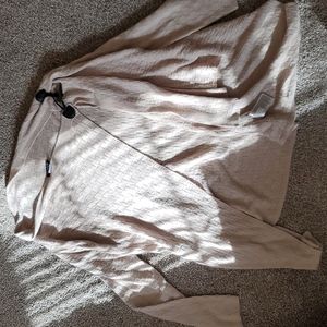 Tan sweater wrap with sleeves. Size M